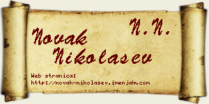 Novak Nikolašev vizit kartica